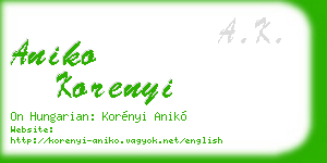 aniko korenyi business card