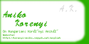 aniko korenyi business card